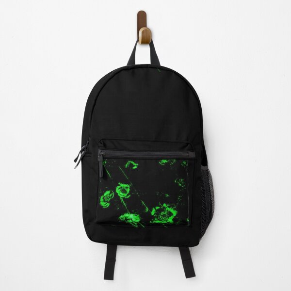 Item preview, Neon Bloom in the Void — Electric Green Dark Floral Botanical Print designed and sold by BatNature.