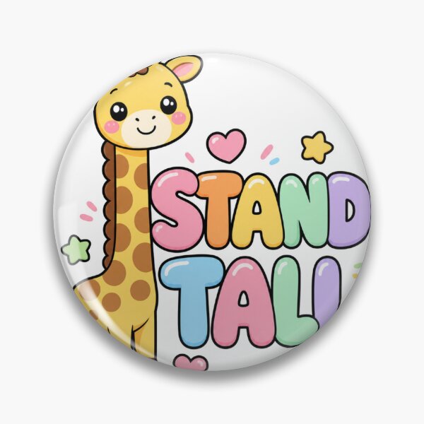 Item preview, Stand Tall Cute Kawaii Giraffe Saying designed and sold by BoosterShop.