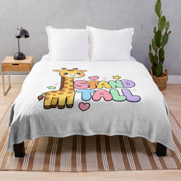 Item preview, Stand Tall Cute Kawaii Giraffe Saying designed and sold by BoosterShop.