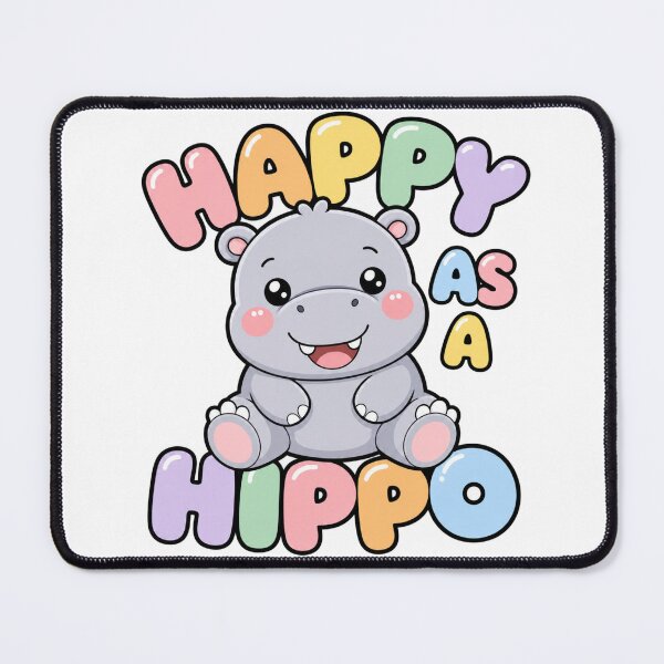 Item preview, Happy As A Hippo Cute Kawaii Hippo designed and sold by BoosterShop.