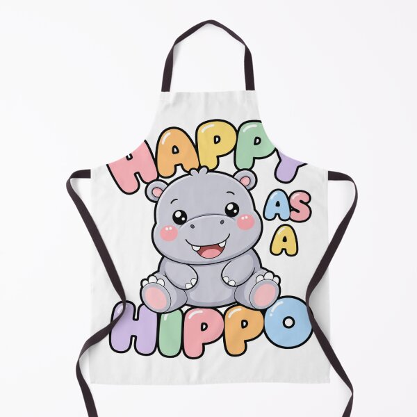 Item preview, Happy As A Hippo Cute Kawaii Hippo designed and sold by BoosterShop.