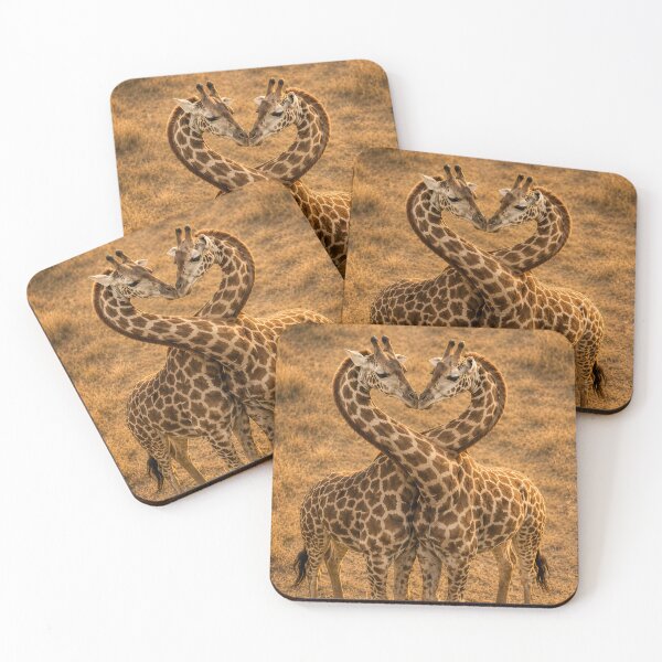 Item preview, Giraffe love in the shape of a heart in the savanna designed and sold by Fotografin1981.