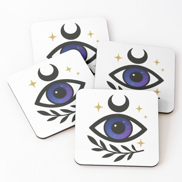 Item preview, Mystical Evil Eye Moon Illustration designed and sold by DustyCuriositie.