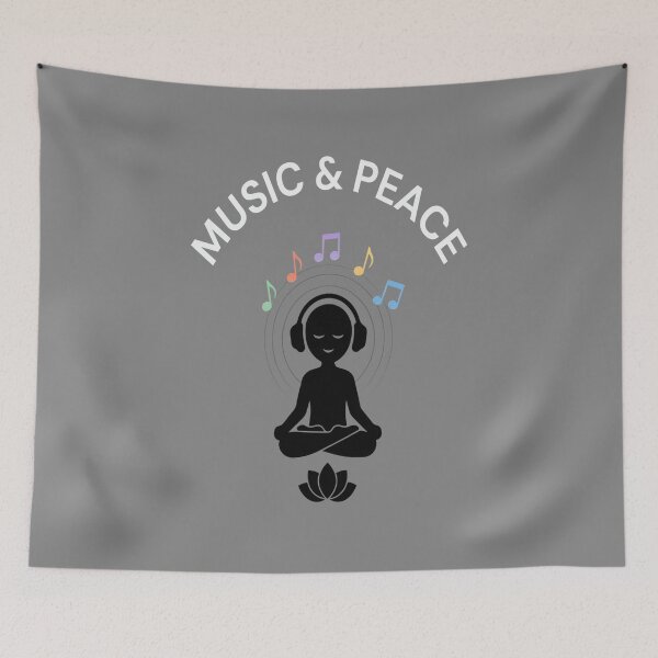 Item preview, Music & Peace – Zen Headphones Silhouette Design designed and sold by Midnight Veil Designs.