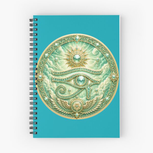 Item preview, Mint Celestial Eye Mandala – Sacred Fantasy Jewel Emblem in Gold & Blue designed and sold by sunbowjp stadio.