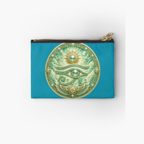Item preview, Mint Celestial Eye Mandala – Sacred Fantasy Jewel Emblem in Gold & Blue designed and sold by sunbowjp stadio.