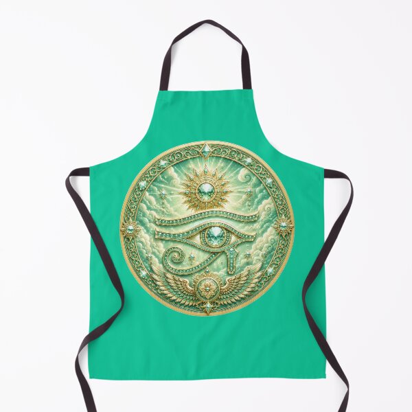 Item preview, Mint Celestial Eye Mandala – Sacred Fantasy Jewel Emblem in Gold & Blue designed and sold by sunbowjp stadio.