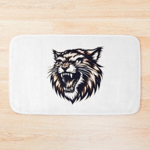 Item preview, Fierce Roaring Wildcat Head Graphic Illustration Aggressive Animal Halftone Mascot Artwork designed and sold by Rostislav Bouda.