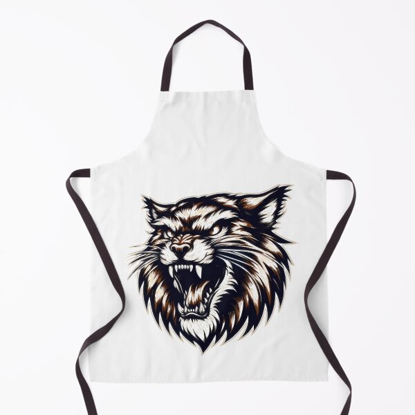 Item preview, Fierce Roaring Wildcat Head Graphic Illustration Aggressive Animal Halftone Mascot Artwork designed and sold by Rostislav Bouda.