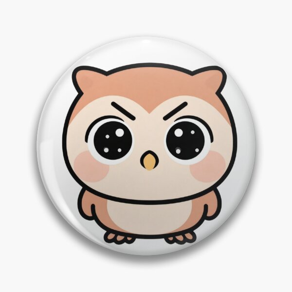 Item preview, Cute Confused Kawaii Owl Cartoon | Adorable Owl Sticker & Gift Design designed and sold by Rood Art Studio.