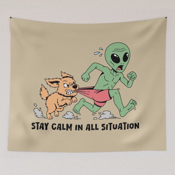 Item preview, Alien chased by angry dog designed and sold by teenlabel.
