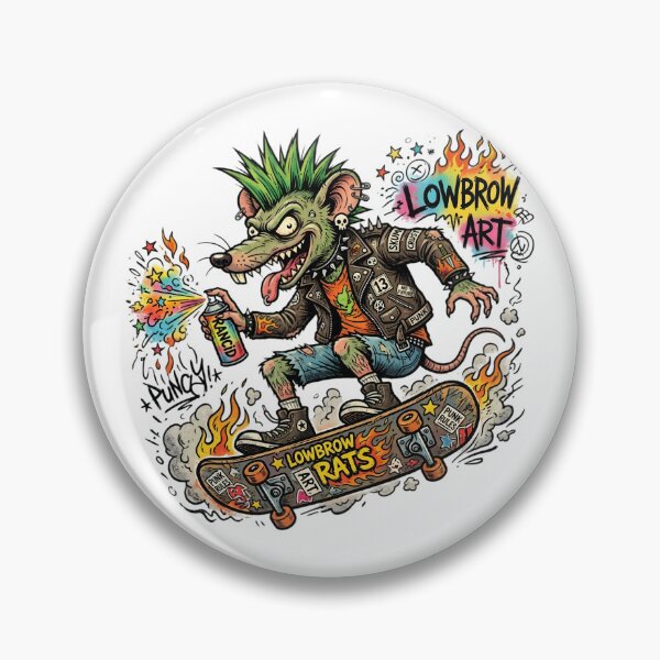 Item preview, Lowbrow Punk Rat Skateboard Art | Graffiti Street Art | Punk Rock Mouse Illustration | Alternative Gothic Halloween Sticker designed and sold by Bhaskar Digital Art.