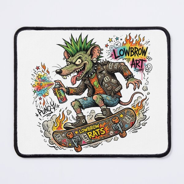 Item preview, Lowbrow Punk Rat Skateboard Art | Graffiti Street Art | Punk Rock Mouse Illustration | Alternative Gothic Halloween Sticker designed and sold by Bhaskar Digital Art.