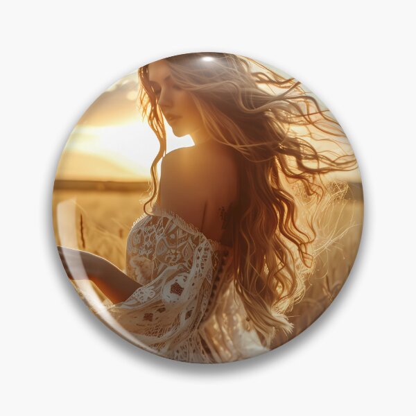Item preview, Boho Woman in Wheat Field at Sunset designed and sold by Emberearth.