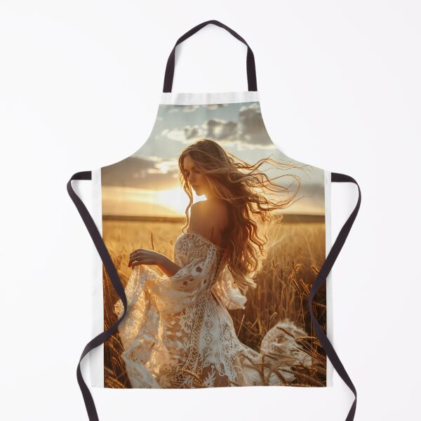 Item preview, Boho Woman in Wheat Field at Sunset designed and sold by Emberearth.
