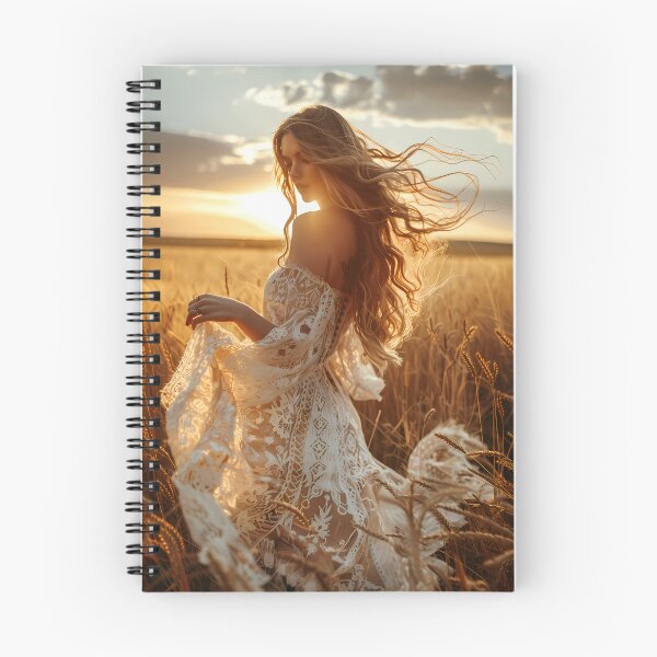 Item preview, Boho Woman in Wheat Field at Sunset designed and sold by Emberearth.