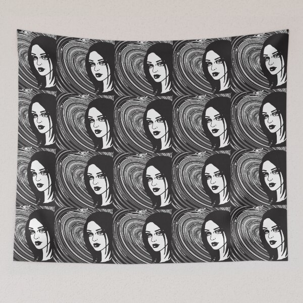 Item preview, Optical Pop Portrait of a Mysterious Woman in Monochrome designed and sold by cremedecolor.