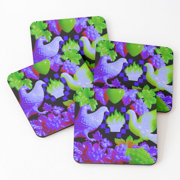 Item preview, Neon Love Doves Among Grapevines designed and sold by bubblegoth.