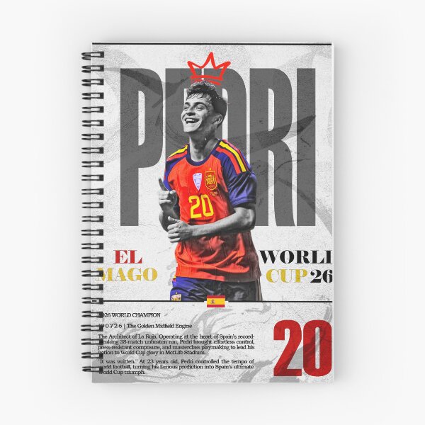 Item preview, Spain Midfield Conductor No 20 Red Retro Football Poster 2026 designed and sold by Af-RT10.