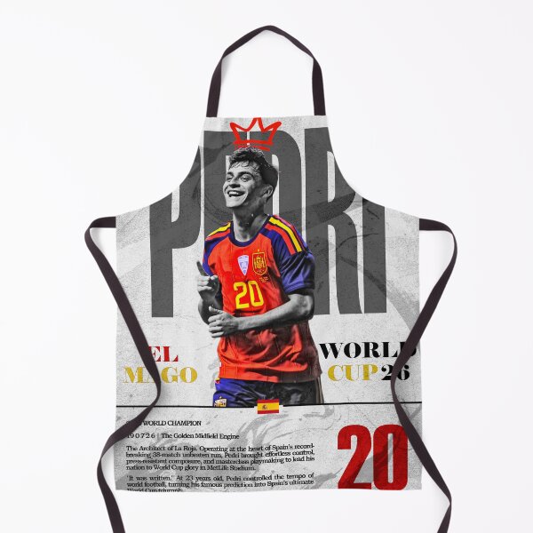 Item preview, Spain Midfield Conductor No 20 Red Retro Football Poster 2026 designed and sold by Af-RT10.