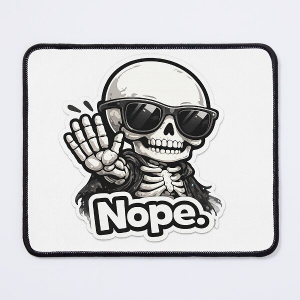 Item preview, Funny Skeleton Nope Sticker | Cool Skull with Sunglasses Stop Hand designed and sold by SkeletonMood.