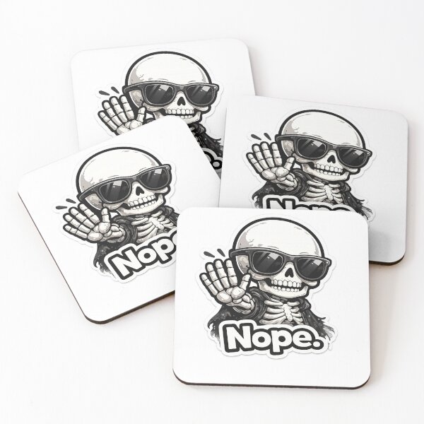Item preview, Funny Skeleton Nope Sticker | Cool Skull with Sunglasses Stop Hand designed and sold by SkeletonMood.