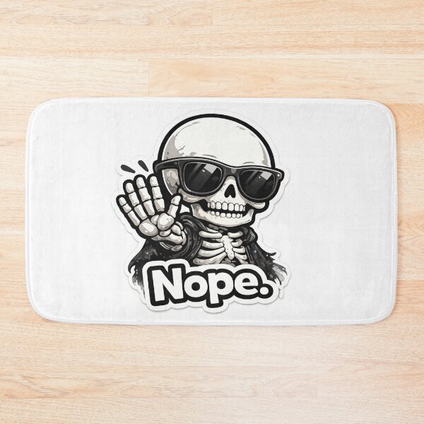 Item preview, Funny Skeleton Nope Sticker | Cool Skull with Sunglasses Stop Hand designed and sold by SkeletonMood.
