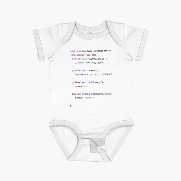 Aperçu de l'œuvre Java Code Nouveau bébé - Bébé affamé créée et vendue par wearequotes.