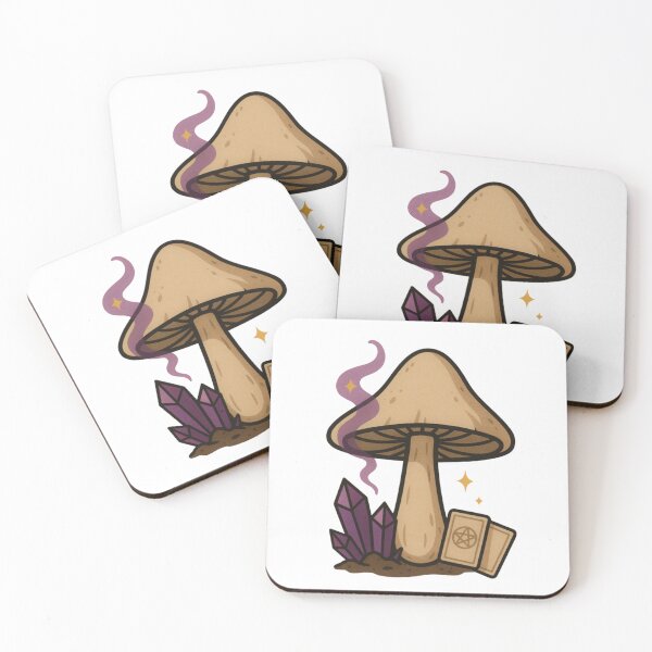 Item preview, Magic Mushroom Crystal Tarot Illustration designed and sold by DustyCuriositie.