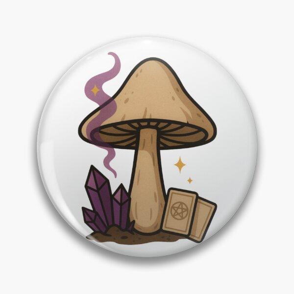 Item preview, Magic Mushroom Crystal Tarot Illustration designed and sold by DustyCuriositie.