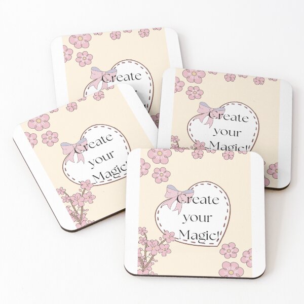 Item preview, Dainty Floral Heart Quote Create Your Magic designed and sold by prosperity111.