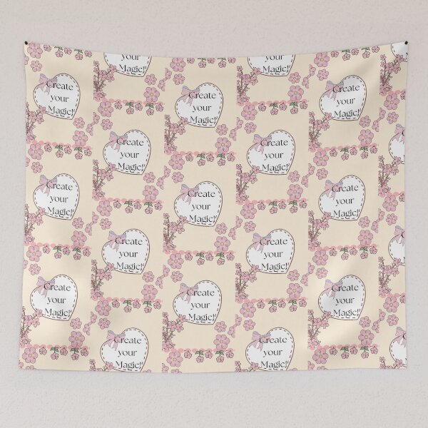 Item preview, Dainty Floral Heart Quote Create Your Magic designed and sold by prosperity111.