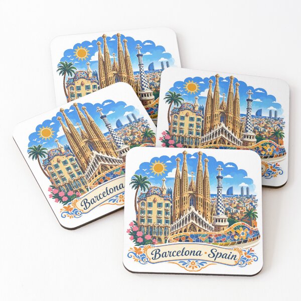 Item preview, Barcelona Spain City Travel Souvenir Colorful Illustration designed and sold by JIGUWORLD.