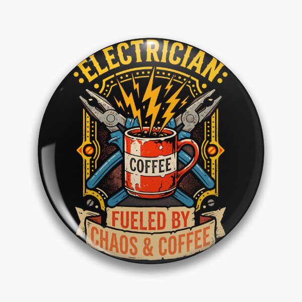 Item preview, Electrician Fueled By Chaos And Coffee Funny Trade Worker Gift designed and sold by ShetuAhsan.