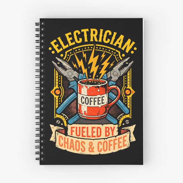 Item preview, Electrician Fueled By Chaos And Coffee Funny Trade Worker Gift designed and sold by ShetuAhsan.