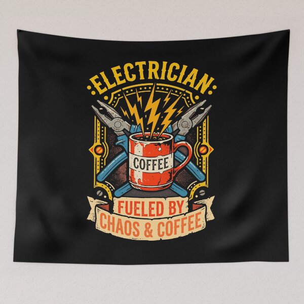Item preview, Electrician Fueled By Chaos And Coffee Funny Trade Worker Gift designed and sold by ShetuAhsan.