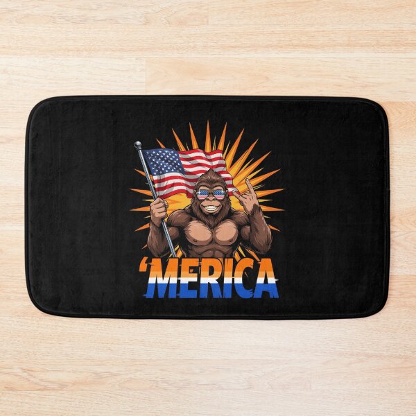 Item preview, 'Merica Bigfoot Muscular Rock On Design v4 designed and sold by DarylWelsh2024.