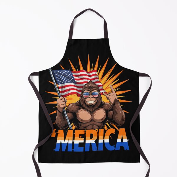 Item preview, 'Merica Bigfoot Muscular Rock On Design v4 designed and sold by DarylWelsh2024.