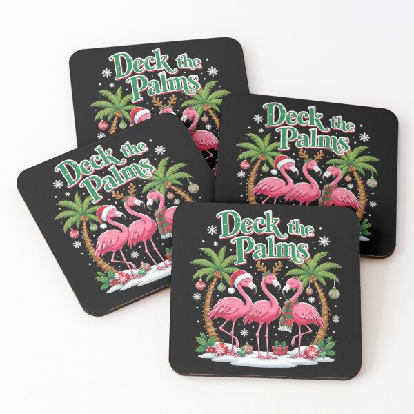 Item preview, Deck The Palms Tropical Christmas in July Santa Flamingo designed and sold by OlakunleOloroz.