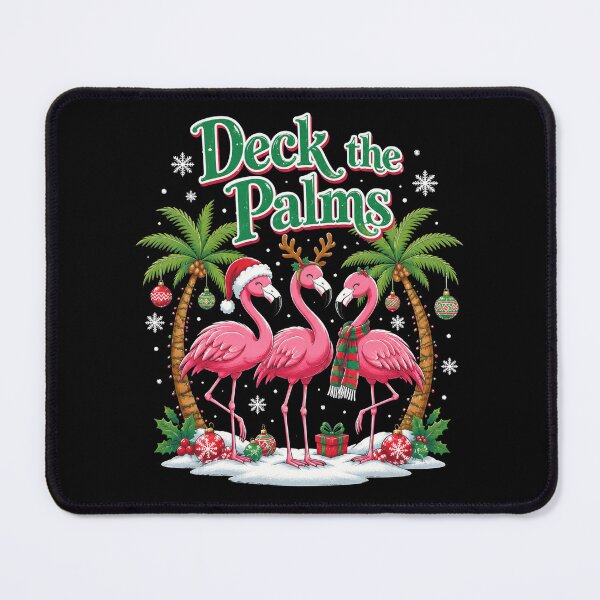 Item preview, Deck The Palms Tropical Christmas in July Santa Flamingo designed and sold by OlakunleOloroz.