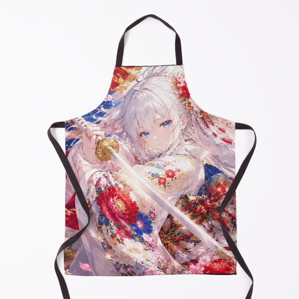 Item preview, Japanese Kimono Anime Girl Lying Down with Katana and Sakura designed and sold by Japan-kanji-ya.
