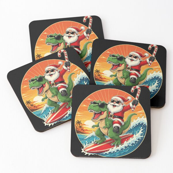 Item preview, Dinosaur Surfs with Santa Kids Christmas in July Holiday designed and sold by OlakunleOloroz.