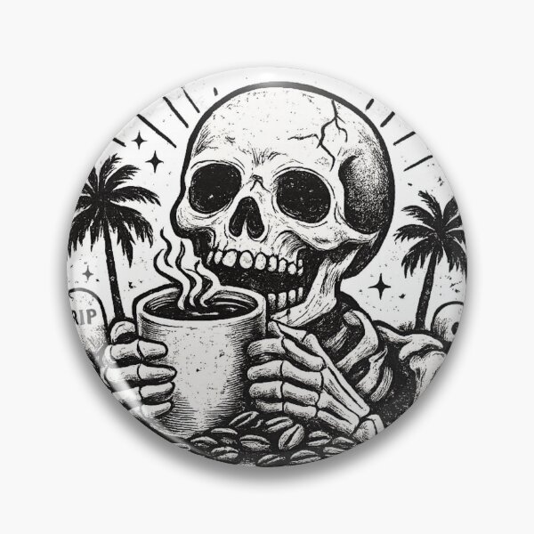 Item preview, Dead Inside, But Caffeinated | Funny Skeleton Coffee Lover Design designed and sold by Moonroot Studio.