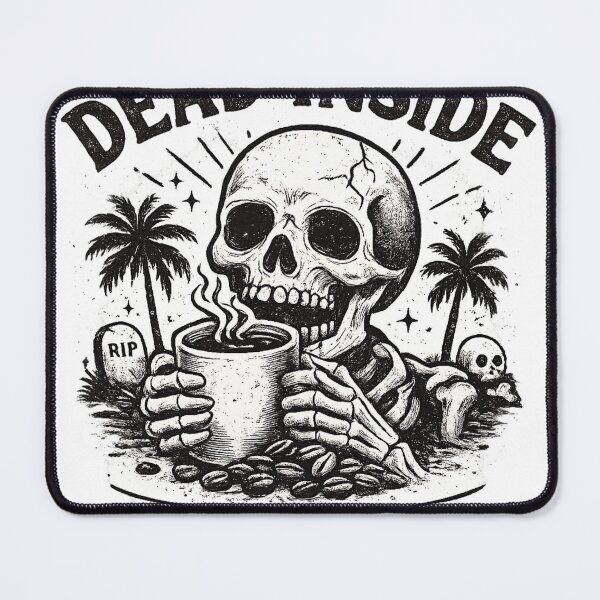 Item preview, Dead Inside, But Caffeinated | Funny Skeleton Coffee Lover Design designed and sold by Moonroot Studio.