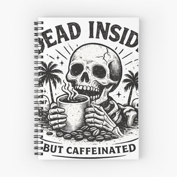 Item preview, Dead Inside, But Caffeinated | Funny Skeleton Coffee Lover Design designed and sold by Moonroot Studio.