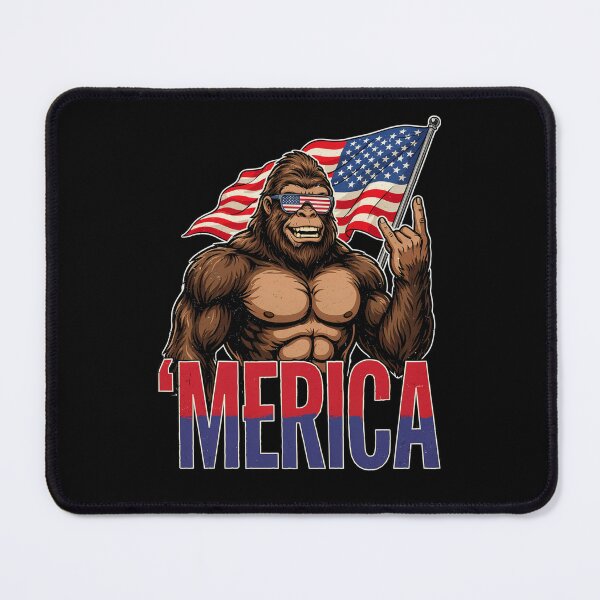Item preview, 'Merica Bigfoot Muscular Rock On Design v5 designed and sold by DarylWelsh2024.