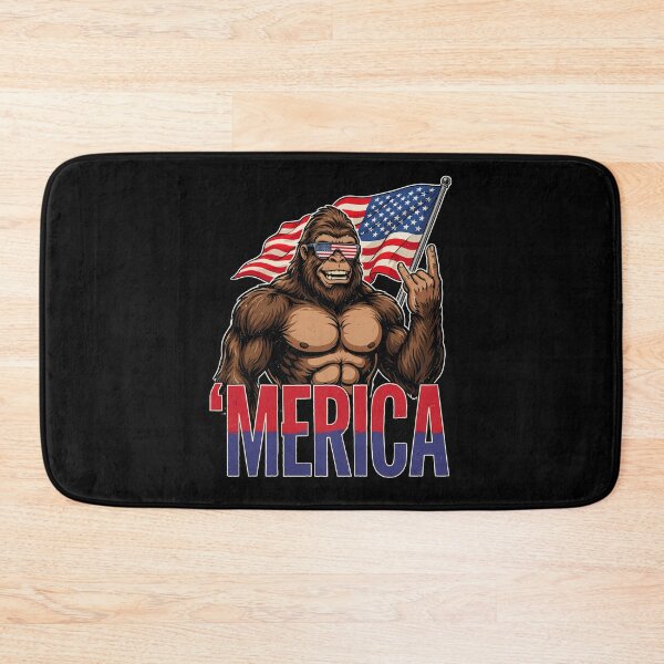 Item preview, 'Merica Bigfoot Muscular Rock On Design v5 designed and sold by DarylWelsh2024.