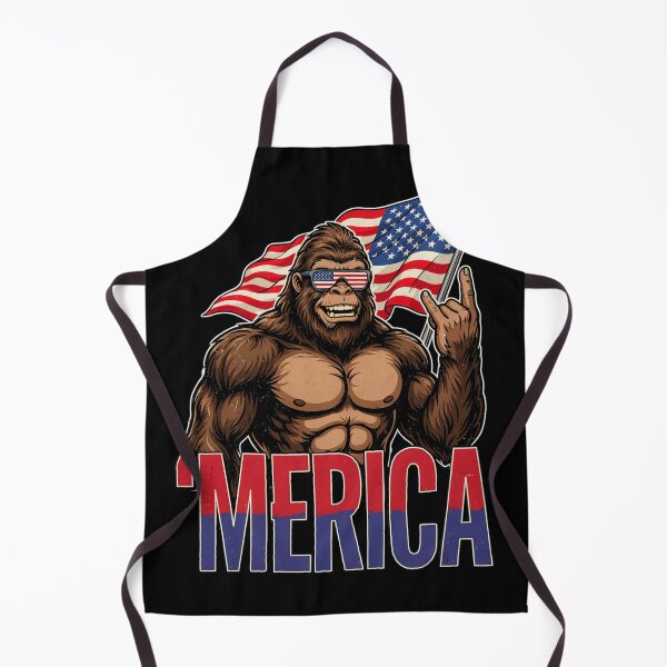 Item preview, 'Merica Bigfoot Muscular Rock On Design v5 designed and sold by DarylWelsh2024.