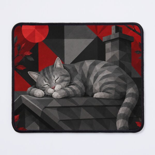 Item preview, Alley Gray Cat Sleeping on a Rooftop designed and sold by Mindworx21.