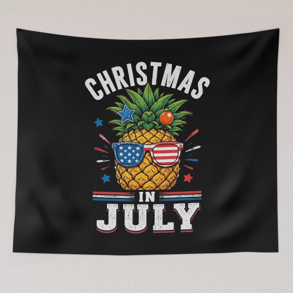 Item preview, Funny Christmas in July Pineapple USA Summer Beach Vacation designed and sold by OlakunleOloroz.